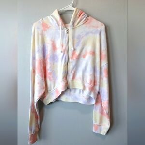Hollister Tie-Dye Cropped Zip-Up  Hoodie Womens Size Small